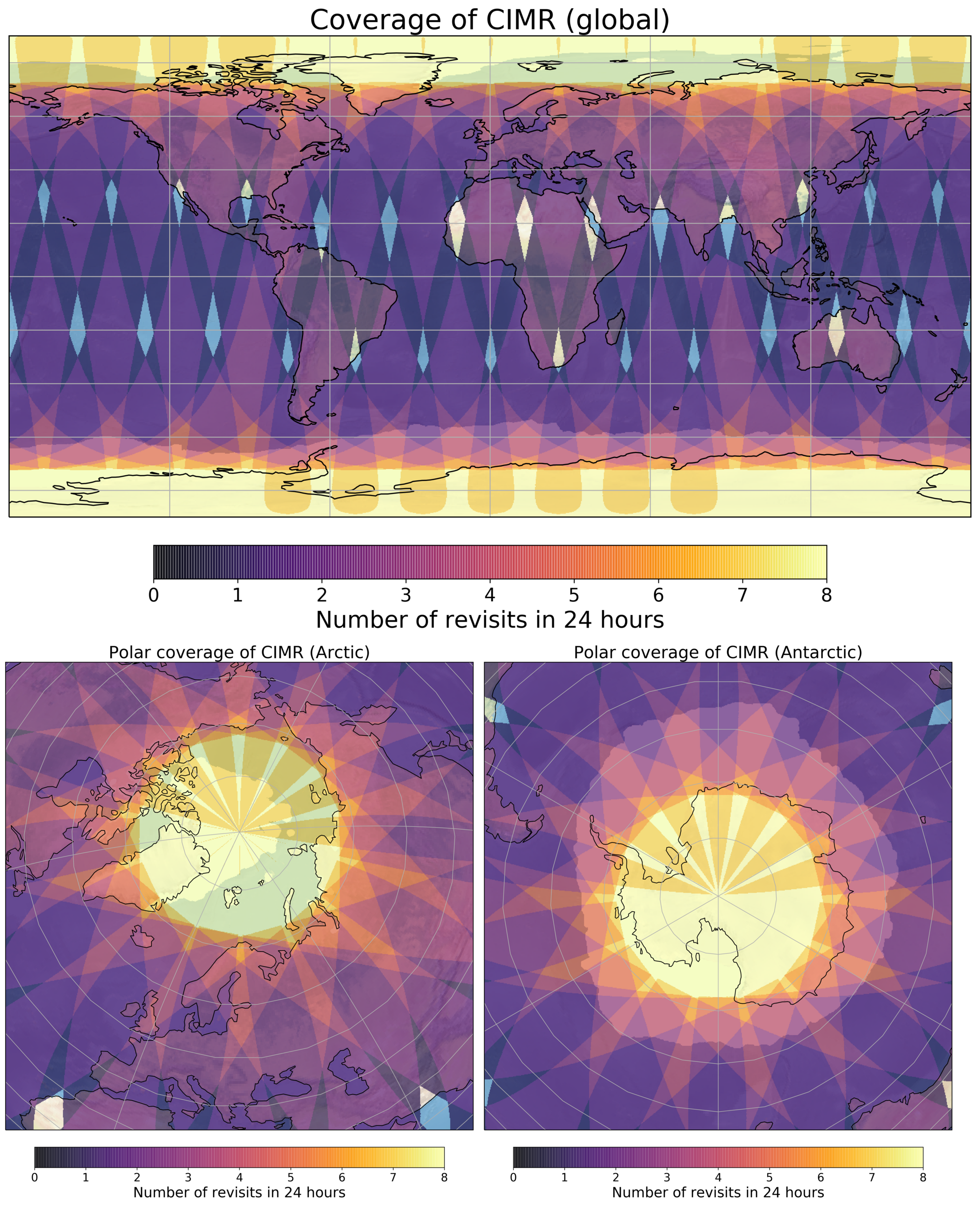Spatial coverage of one day of CIMR observations